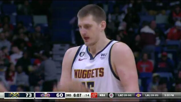 NBA常规赛：掘金vs鹈鹕第3节英文原声回放