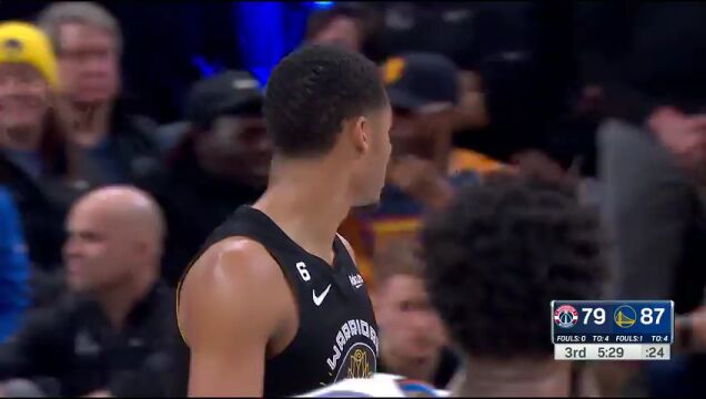 NBA常规赛：奇才vs勇士第3节英文原声回放