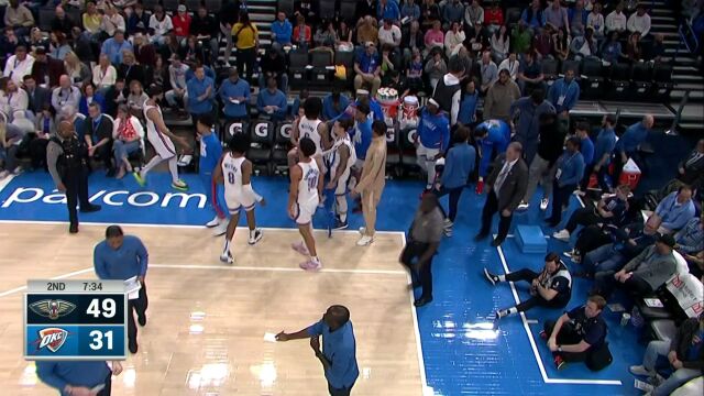 NBA常规赛：鹈鹕vs雷霆英文原声全场回放