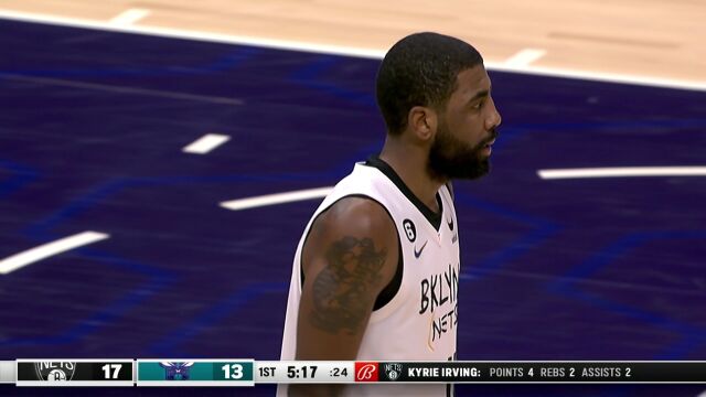 NBA常规赛：篮网vs黄蜂第1节中文解说回放