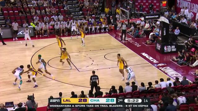 湖人vs黄蜂第2节中文解说回放