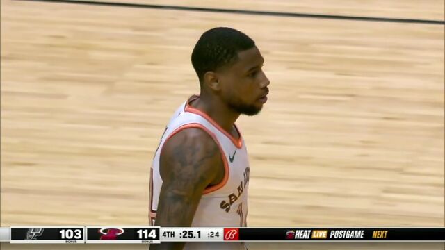 马刺vs热火第4节英文原声回放