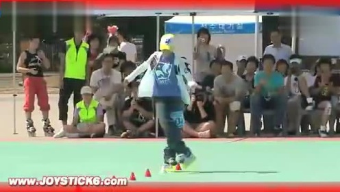 中国女孩陈晨单排轮滑表演震惊韩国