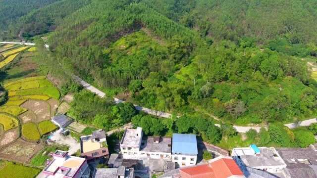 航拍博白松旺镇吉水村客家围屋