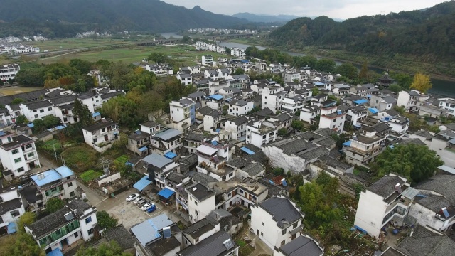 航拍安徽歙县雄村,距今有800多年历史的文化古村落