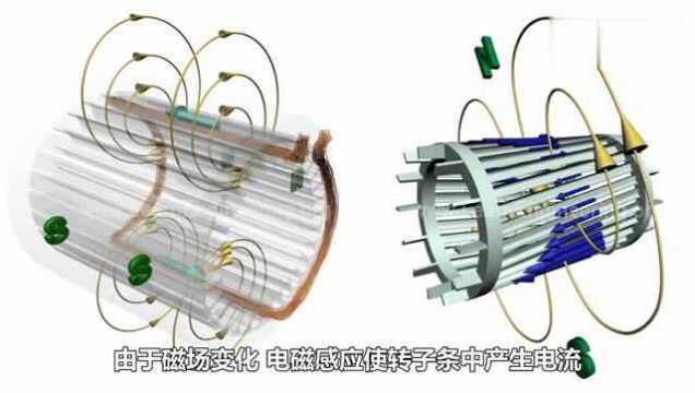 动画展示单相异步电动机如何工作的