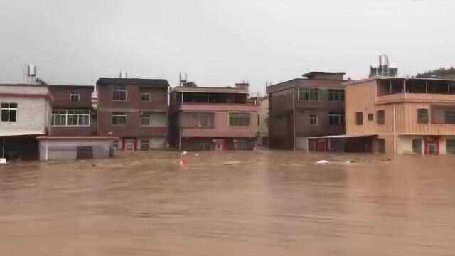 广东河源多地突发暴雨 屋内积水过膝居民被困,村庄变泽国