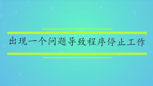 出现了一个问题导致程序停止工作