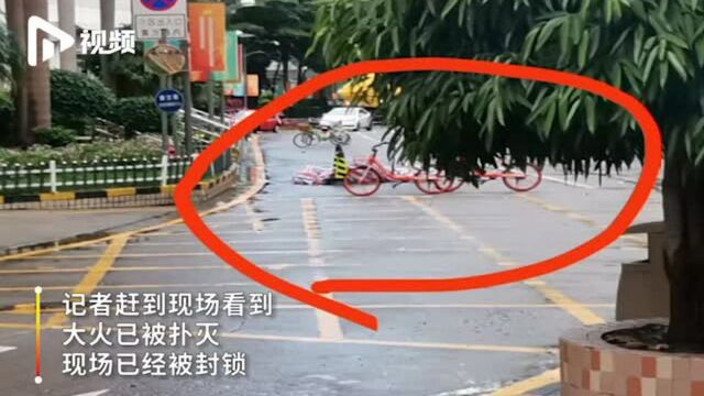 深圳一居民楼42楼发生火灾,现场一男子坠楼身亡,警方已介入