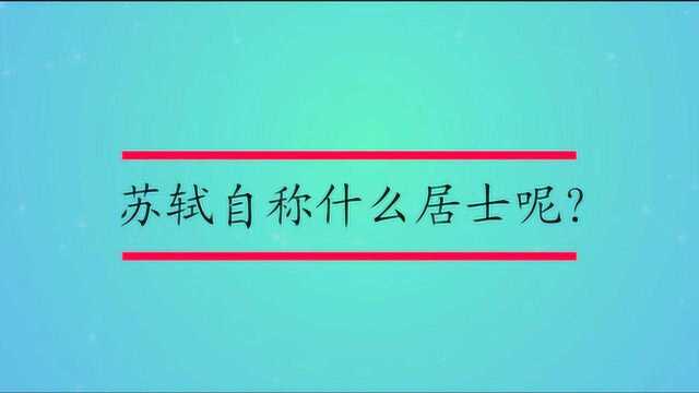 苏轼自称什么居士呢?