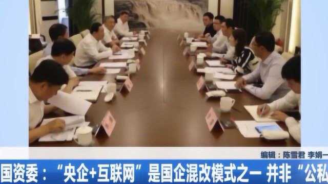 国资委:“央企+互联网”是国企混改模式之一,并非“公私合营”