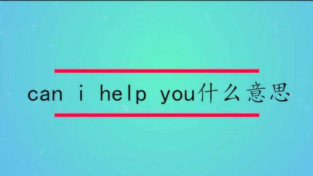 can i help you什么意思?