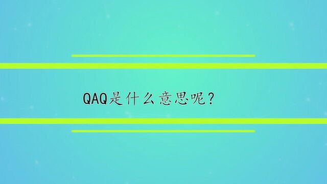 QAQ是什么意思呢?