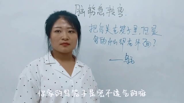 把鸟关在笼子里,鸟的什么却在外面呢?一般人猜不到