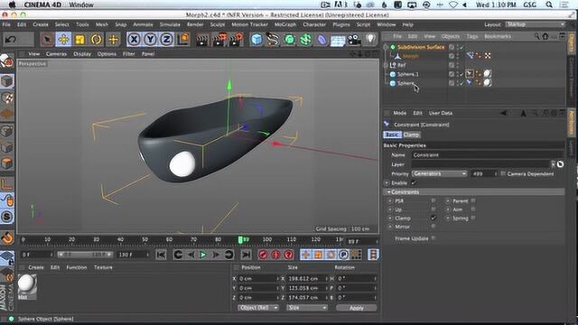 81.C4D中两个物体之间的变形瀚森拓科技