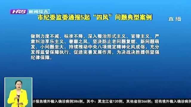 违规办乔迁宴、低保核查不负责!哈尔滨通报5起四风问题典型案例