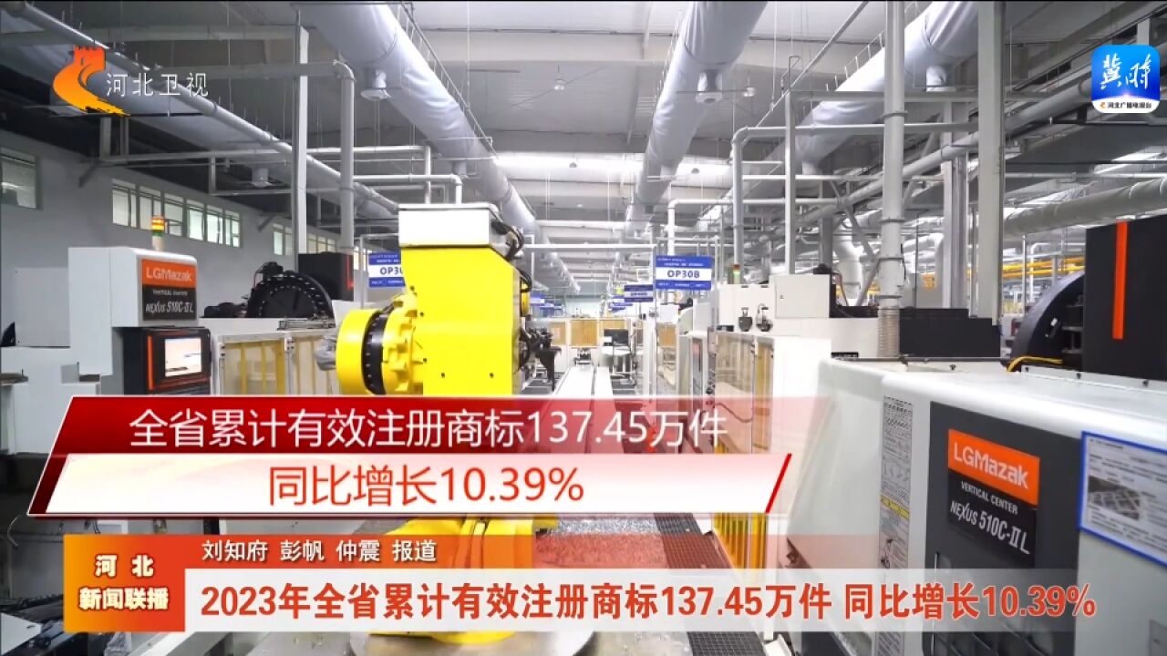 2023年全省累计有效注册商标137.45万件 同比增长10.39%