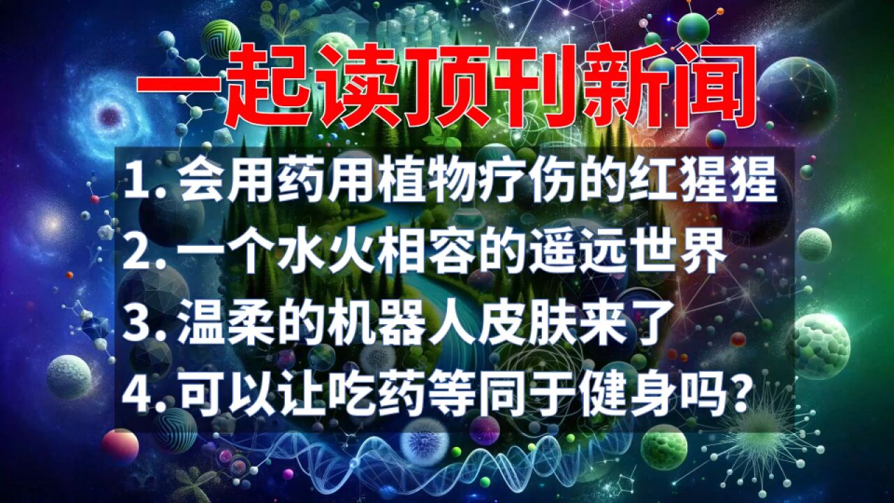 顶刊新闻:会给自己疗伤的猩猩、水火相容的世界、温柔的机器人皮肤、让吃药等同于健身