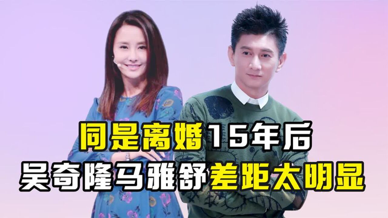 同是离婚15年后,吴奇隆马雅舒如今境遇,这差距一目了然