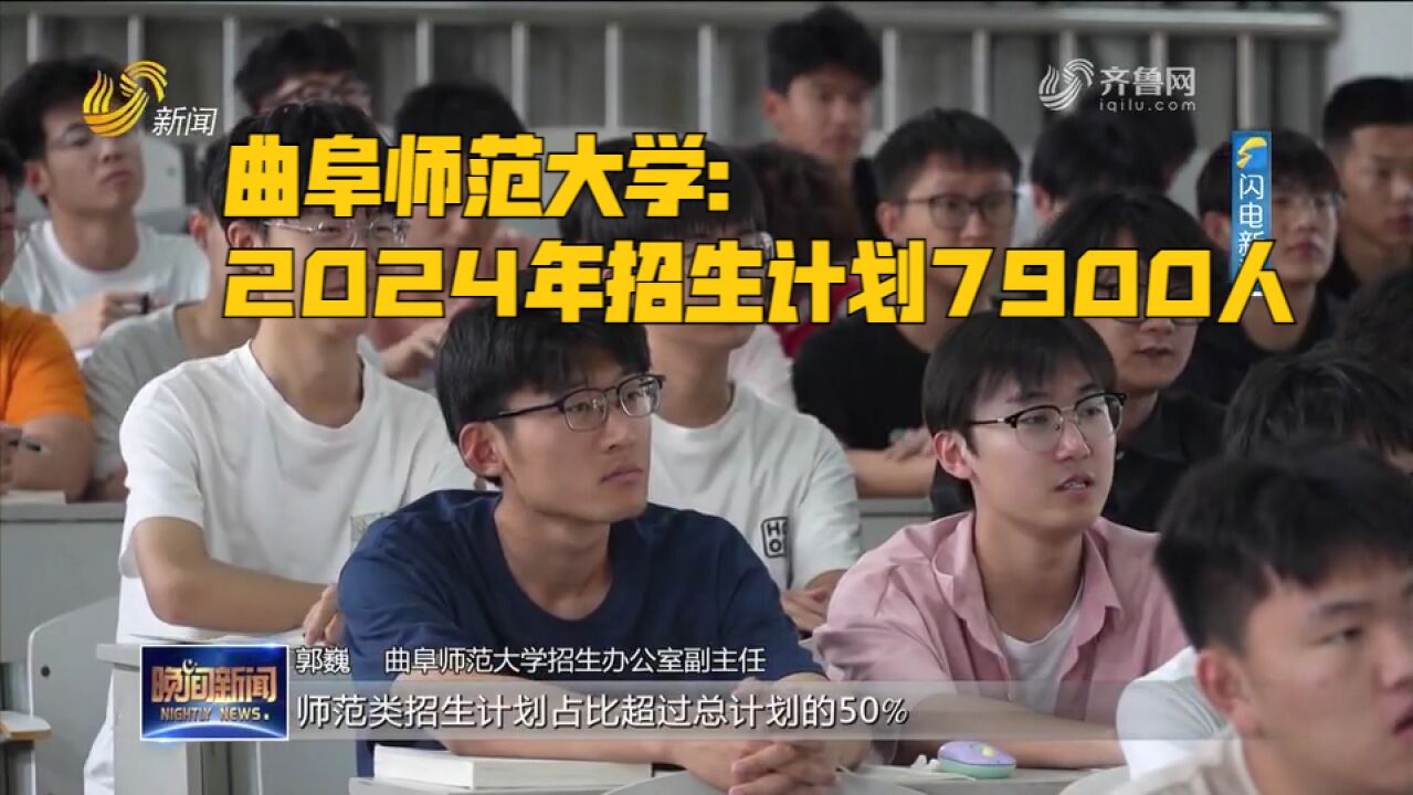 曲阜师范大学:2024年招生计划7900人,公费师范生349人