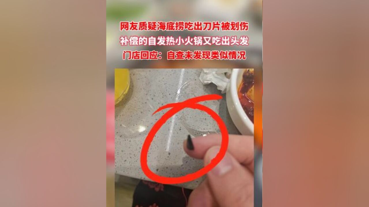 网友质疑海底捞吃出刀片被划伤,补偿的自发热小火锅又吃出头发#火锅 #吃货 #美食 #食品安全 #记录真实生活