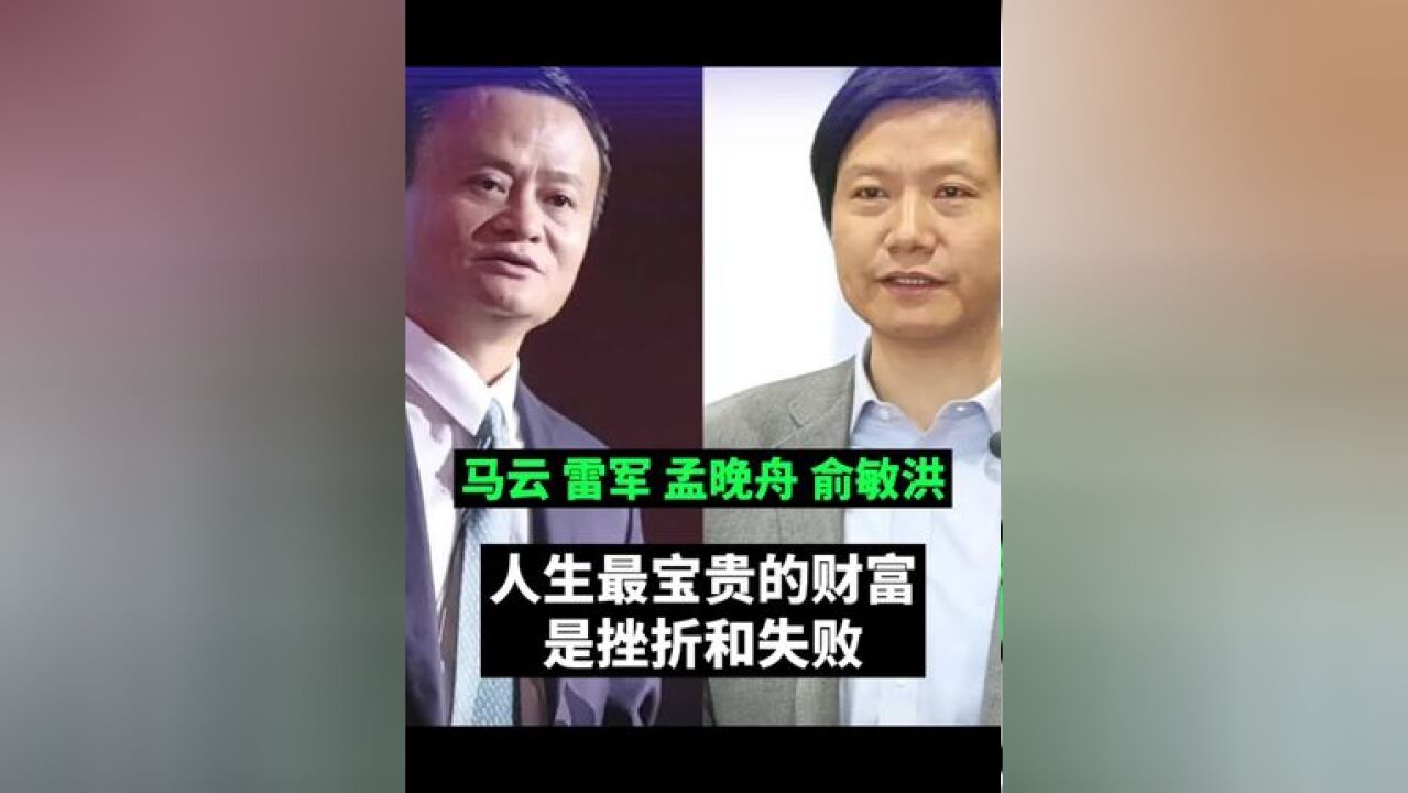 马云 雷军 孟晚舟 俞敏洪 人生最宝贵的财富是挫折和失败