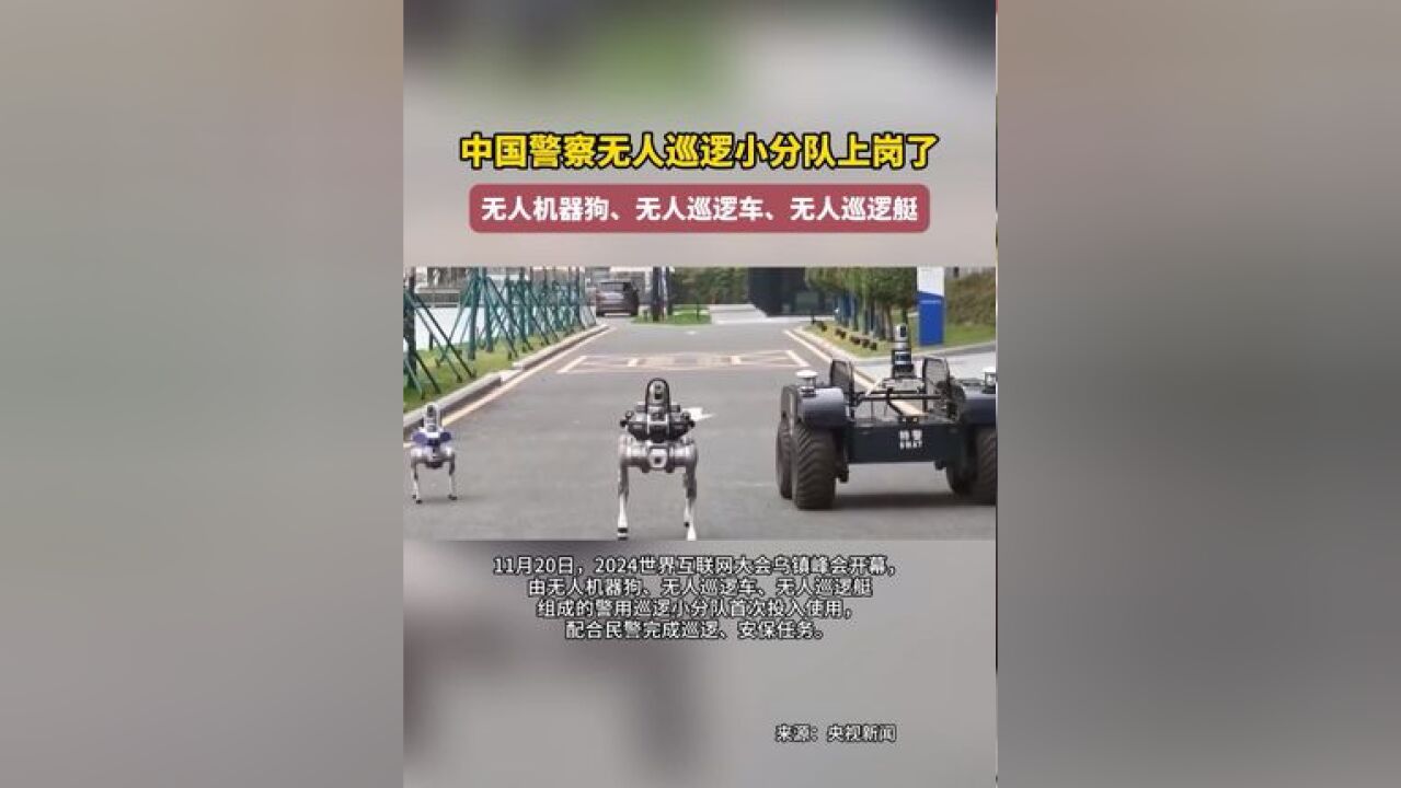 中国警察无人巡逻小分队上岗了