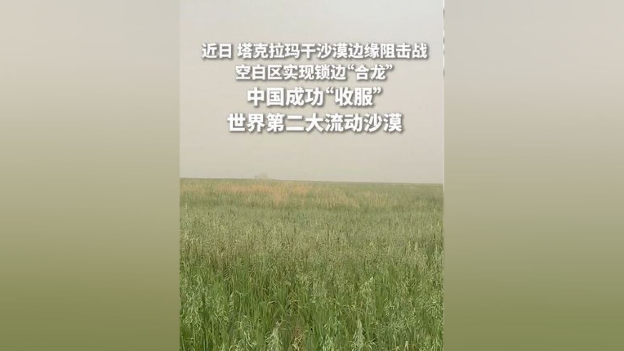 再难也要干!塔克拉玛干沙漠边缘阻击战空白区实现锁边“合龙”,中国成功“收服”世界第二大流动沙漠