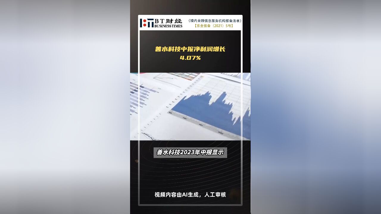 善水科技中报:营收下滑4.06%,净利润增长4.07%【BT财报快闪】