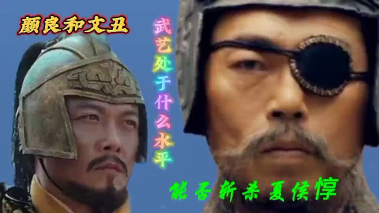 《三国演义》:袁绍麾下两大猛将,颜良和文丑的武艺处于什么水平,能否斩杀夏侯惇?