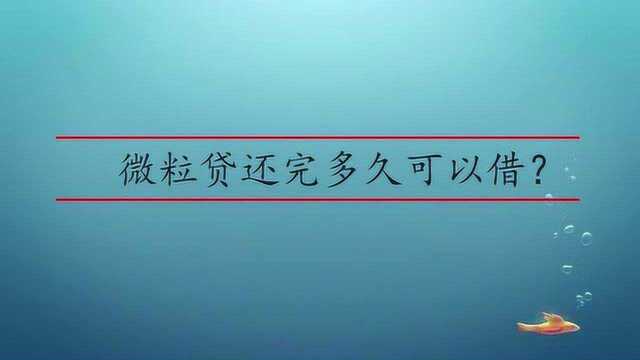 微粒贷还完多久可以借?