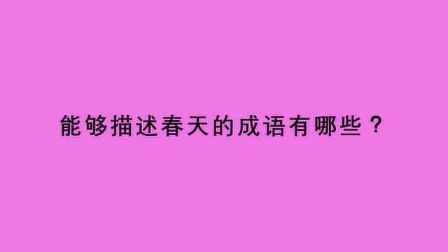 能够描述春天的成语有哪些?