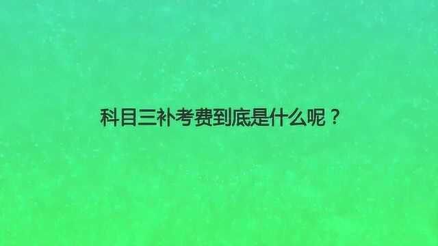 科目三补考费到底是什么呢?