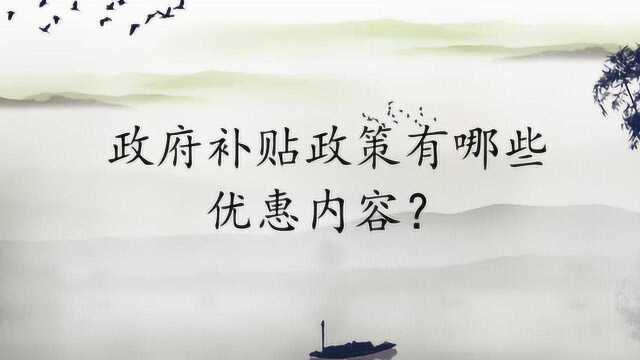 政府补贴政策有哪些优惠内容?