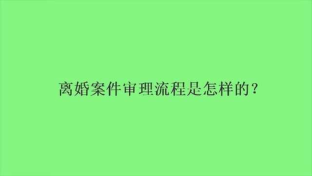 离婚案件审理流程是怎样的?