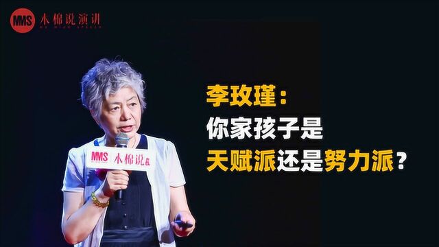 木棉说演讲李玫瑾:你家孩子是天赋派还是努力派?