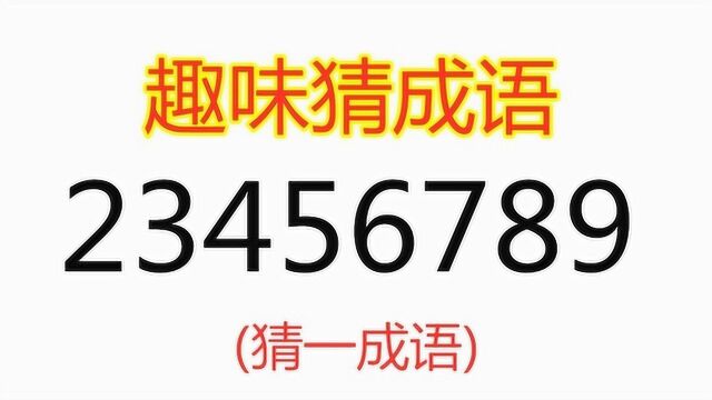 8个数字:23456789,隐含了一个成语,知道的人不多