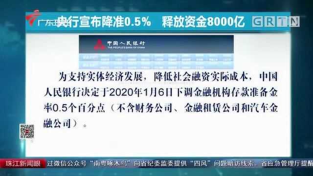 央行宣布降准0.5%,释放资金8000亿全力支持实体经济发展