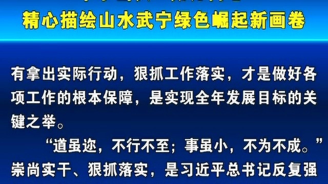 评论员文章:干字当头 戮力同心 精心描绘山水武宁绿色崛起新画卷