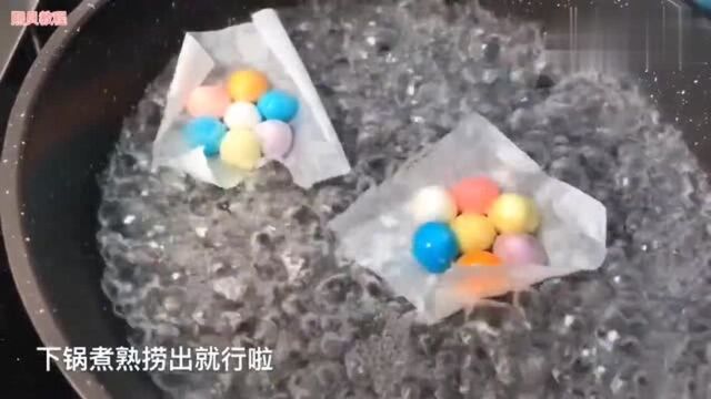 彩虹色小汤圆做法教程,只有做过的人才知道这个圆子多难盘