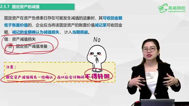 《初级会计实务》第二章考点7:固定资产的减值