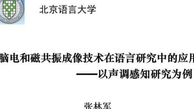 脑电和磁共振成像技术在语言研究中的应用北京语言大学张林军