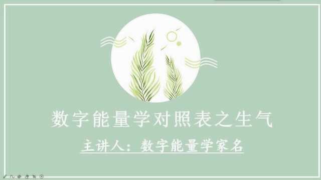 家名聊数字能量学,数字能量对照表,生气磁场