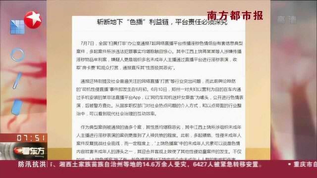 南方都市报:斩断地下“色播”利益链,平台责任必须深究