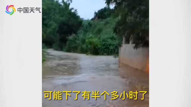 云南河口县降大暴雨 河流水位上涨城区内涝