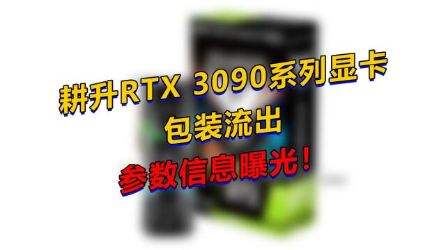 耕升 RTX 3090 显卡包装、参数信息全曝光!