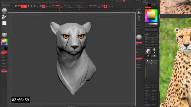 【3D建模】使用ZBrush制作一只豹子模型的全过程