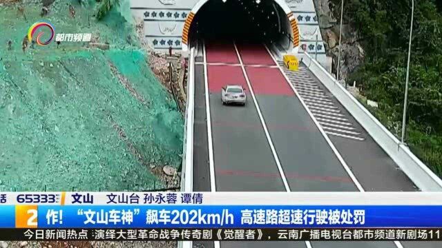 作!“文山车神” 飙车202kmh 高速路超速行驶被处罚