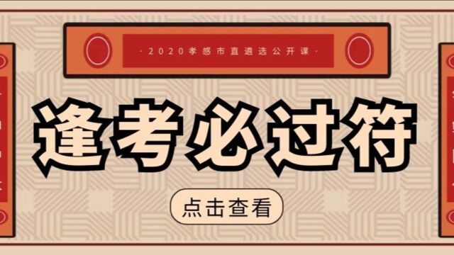 【公选王】——2020孝感市直遴选笔试公开课(九)