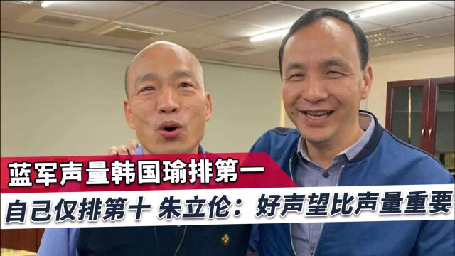 韩国瑜声量稳坐第一名,朱立伦:我想声量没那么重要,声望更重要